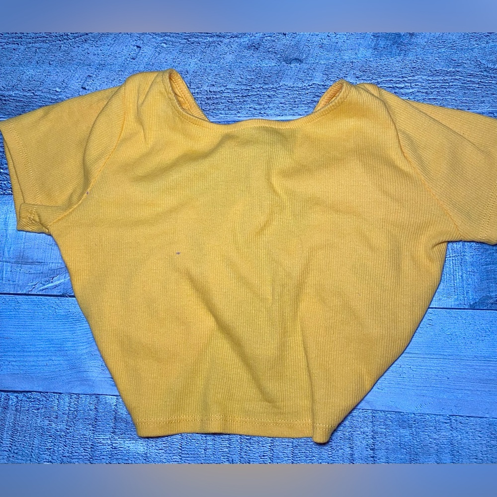 Wild Fable Crop Yellow Ribbed Open Back Top Women’s XS